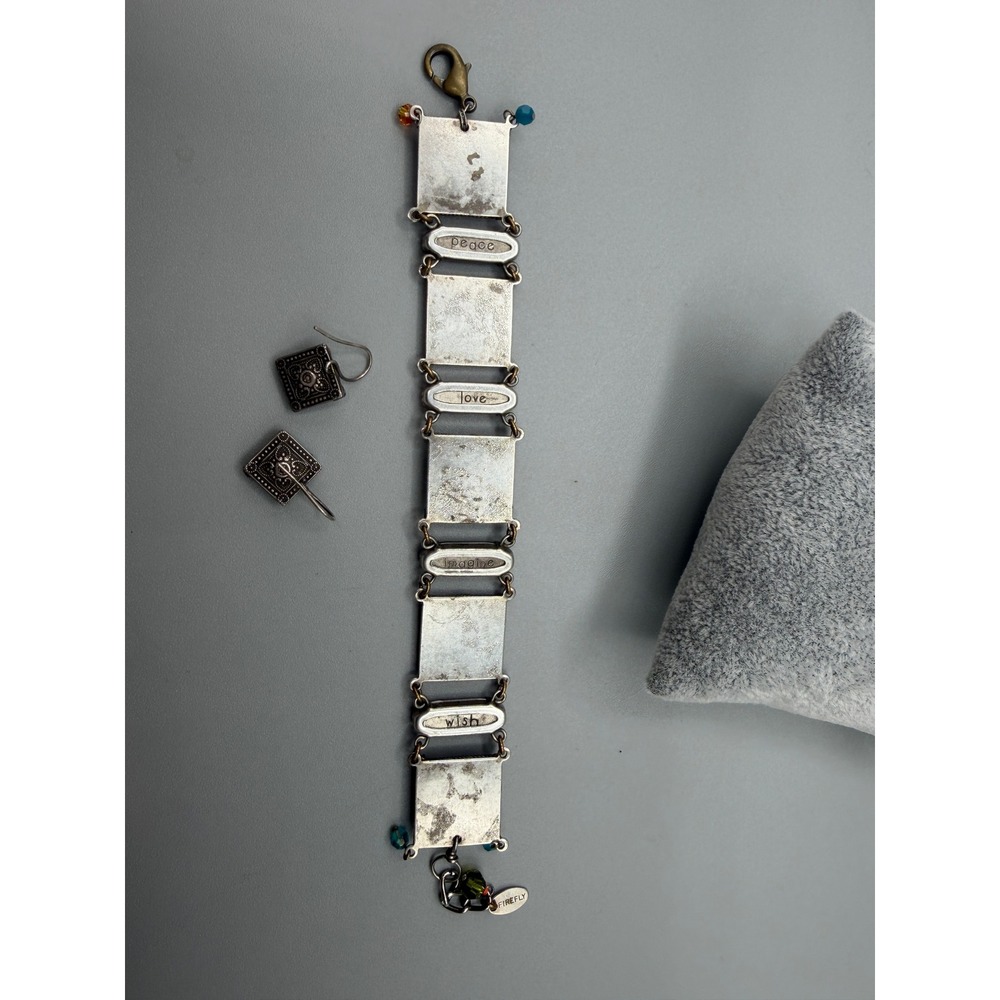 Firefly Luxe Collection Multicolor Crystal Mosaic Bracelet & Earrings Set #1088 - Picture 4 of 10